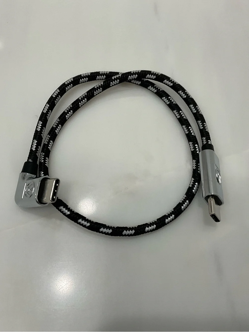 VW USB-C to USB-C Braided Charging Cable - 14” long - BLACK - R61
